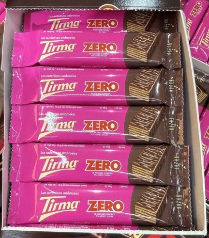 بوكس ويفر تيرما zero بالشوكولاته داكنة 70%دايت خالي من السكر بكيت كامل فيه 14 قطعة