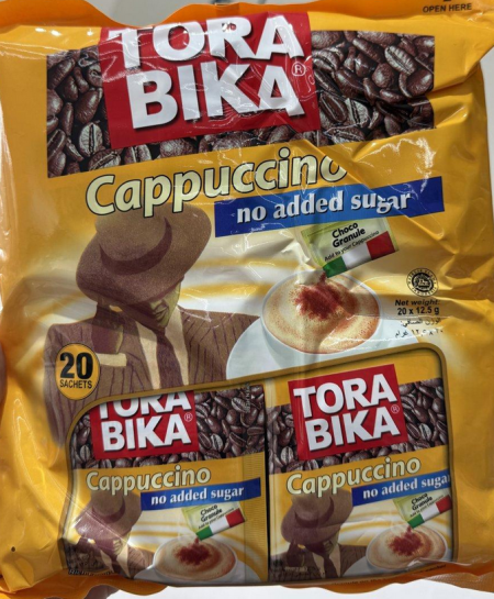 Tora Bika كابتشينو صحي دايت خالي من السكر فيه 20 كيس