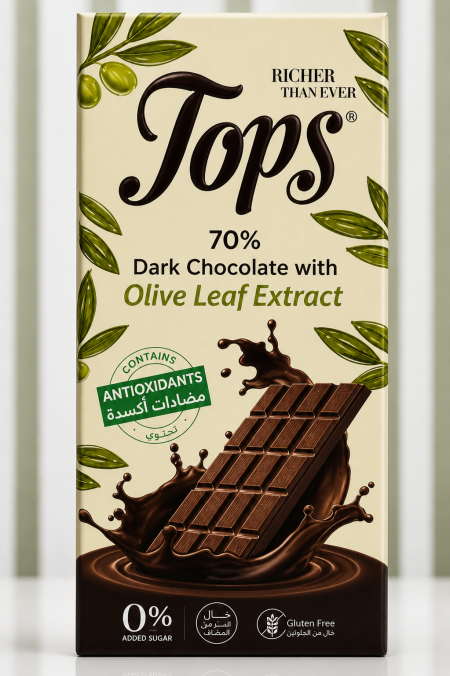شوكولاتة Tops دارك 70% الدايت غنية بمضادات الأكسدة