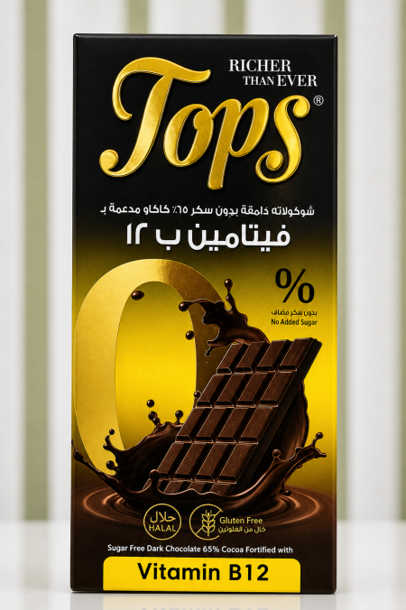شوكولاتة Tops غنية بفيتامين B12 وزنه 60 غرام