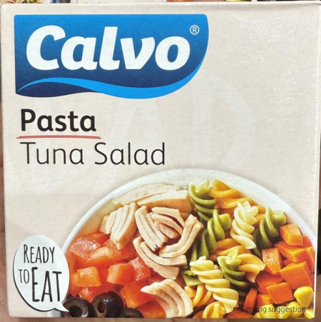 Calvo سلطة معكرونة بالتونا والخضار جاهزة Tuna salad وزنها 150 غرام