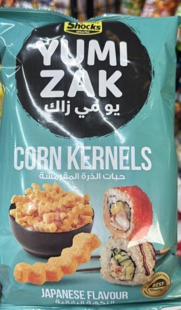 شيبس الذرة مقرمش بنكهة يابانية "يو مي زاك" (Yumi Zak) مخبوز بالفرن وزنه 70 غرام