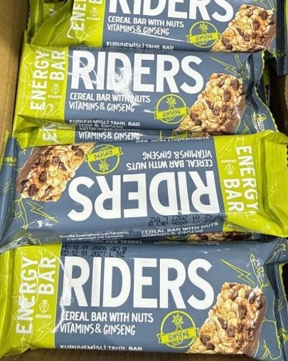لوح طاقة Riders بالحبوب والمكسرات مع الفيتامينات والجينسنغ وزنه 40 غرام