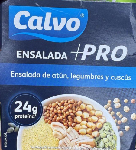 Calvo تونا مع البقوليات والبرغل عالية البروتين 24غرام بروتين وزنها 190 غرام