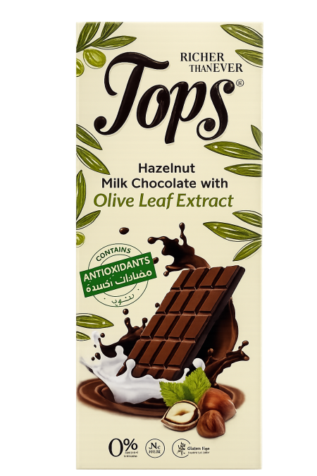 شوكولاتة Tops بحشوة البندق الدايت غنية بمضادات الأكسدة