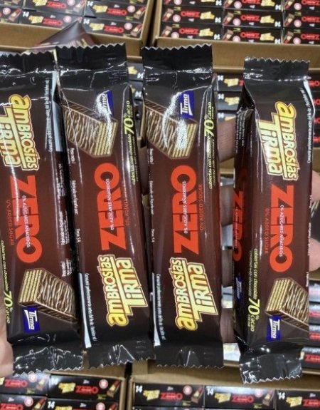 4 حبات من ويفر تيرما zero بالشوكولاته داكنة 70% وزنها 21,5غرام