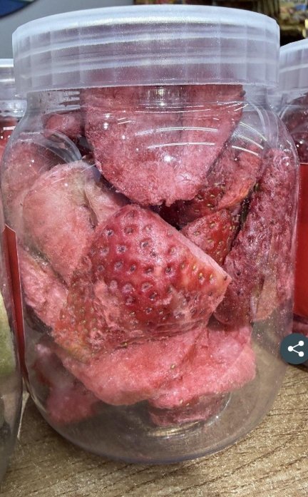 فراولة 🍓 مجفف بالتبريد مقرمش خالي من السكر وزنها 100 غرام