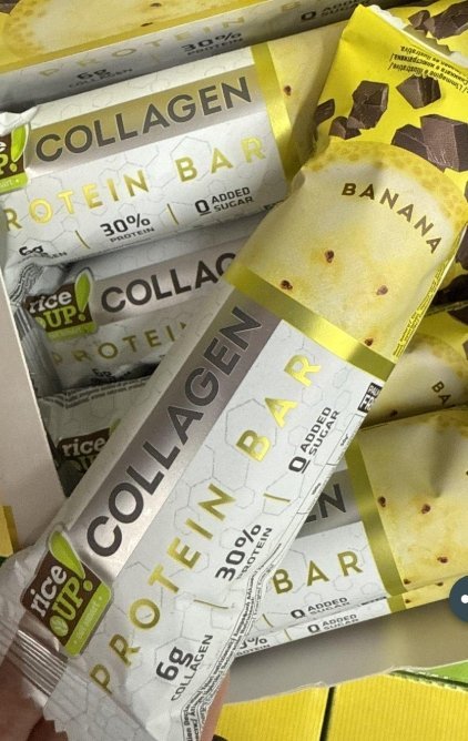 بروتين بار شوكولاتة والموز عالي البروتين والكولاجين وزنه ٥٠ غرام🍫