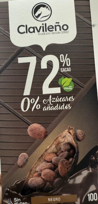 لوح شوكولاته دارك اسباني 72٪كاكاو وخالي من السكر والجلوتين وزنه 100 غرام 🍫