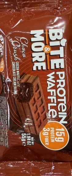 وافل عالي البروتين بالكاكاو و حشوة الشوكولاته (Bite & More Protein Waffle) وزنه 55 غرام