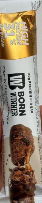 Born Winner بروتين بار بطعم الشوكولاتة البراوني والكراميل وزنه 64غرام