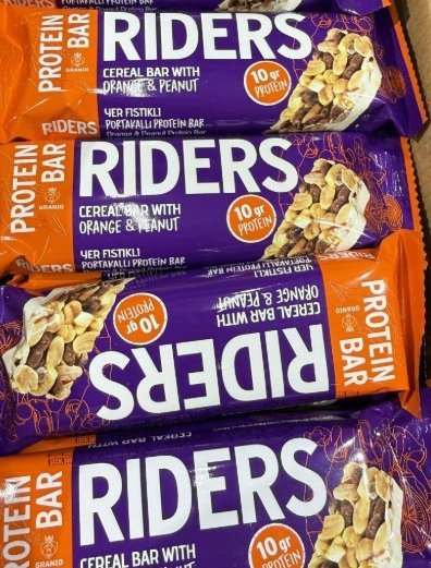 بروتين بار Riders بنكهة البرتقال والفول السوداني وزنه 50 غرام