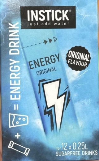 مشروب طاقة Energy اوريجينال خالي من السكر سريع الذوبان فيه 12 كيس