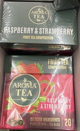 شاي فواكه عطري بنكهة التوت والفراولة من اروما تي Aroma Tea فيه 20كيس