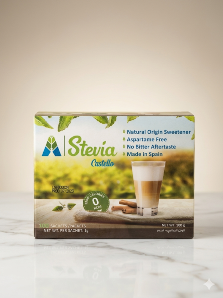 سكر Stevia استيفيا العضوي أكياس العلبة فيها 100كيس
